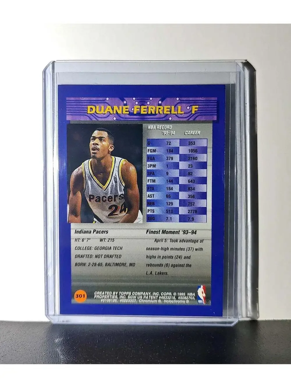 Duane Ferrell 1994-95 Topps Finest #301 Basketball Card